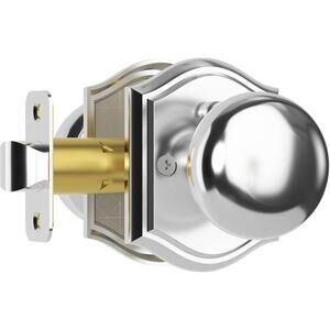 Newlaking Door Knobs Interior, Classic Decorative Bright Chrome Privacy DoorKnob